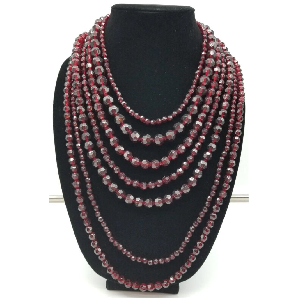 Graziano 7 Multistrand Faceted Beaded Acrylic Necklace